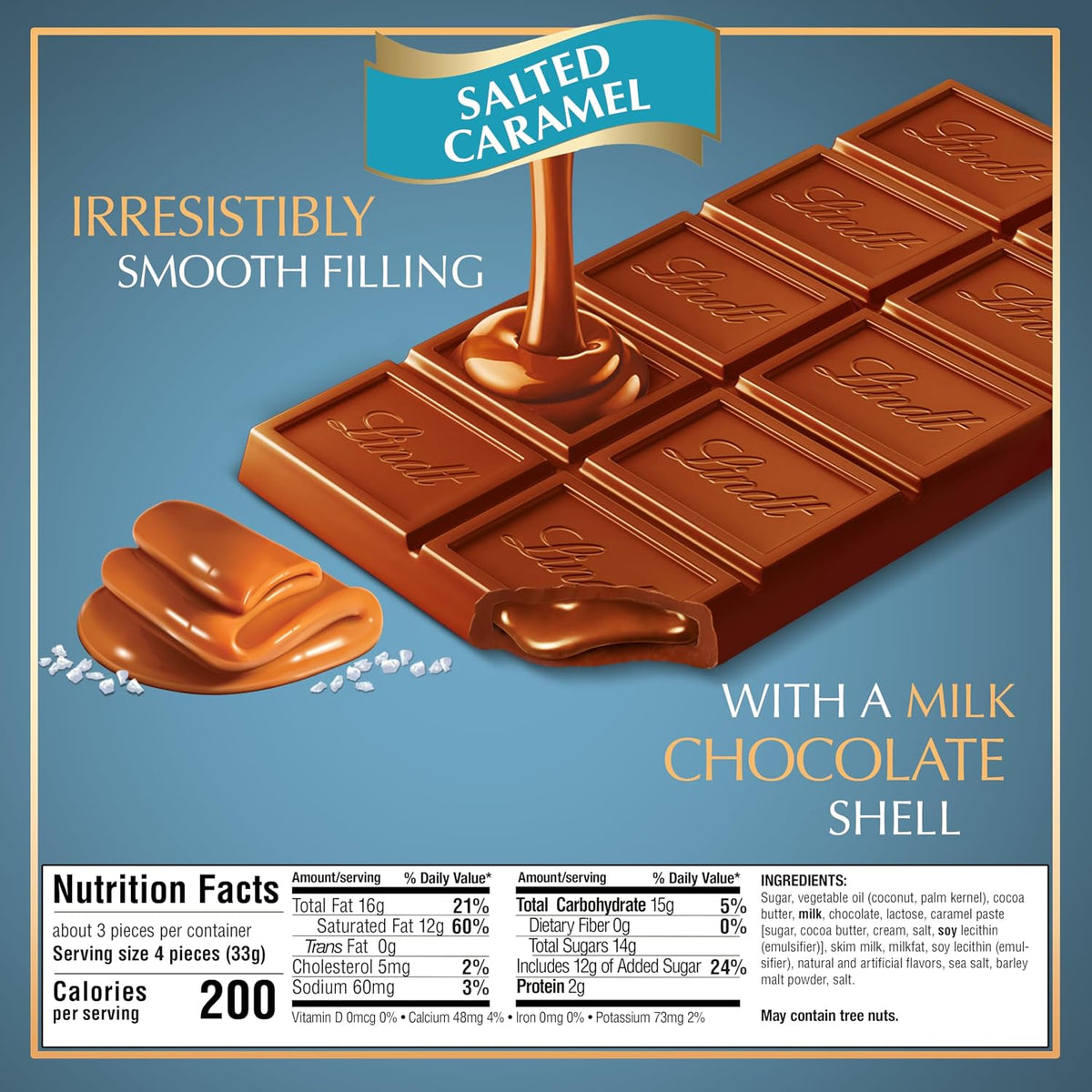 Lindt Lindor Chocolate de Leche Caramelo Salado 300 G
