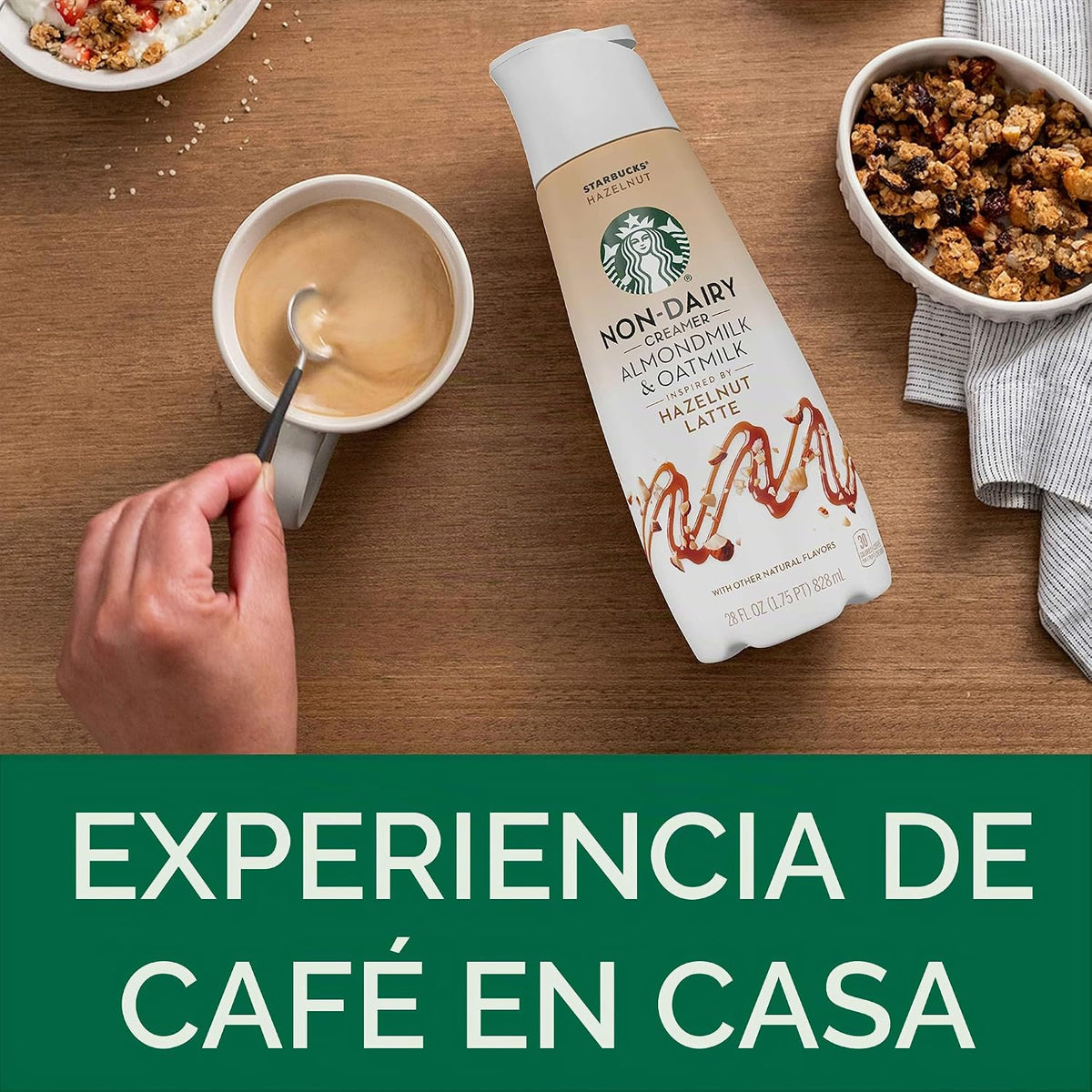 Starbucks Crema Para Café Líquida Caramel Macchiato - 828 ml (Hazelnut Latte Almond & Oatmilk)