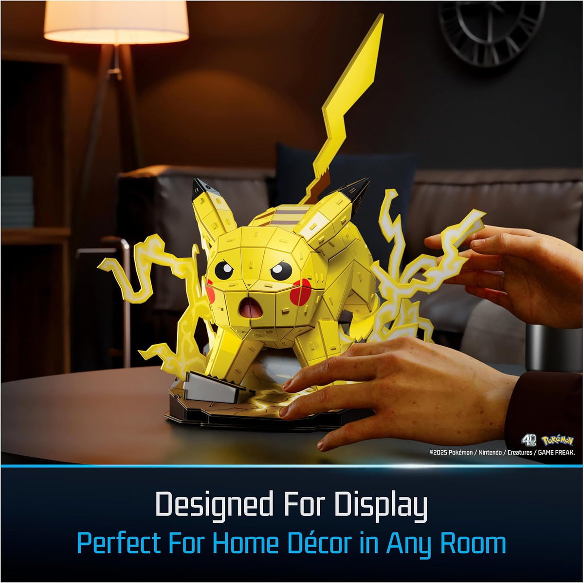 4D Build, Pikachu de Pokémon en 3D, coleccionables de Pokémon, Rompecabezas para Adultos, Juguetes de construcción, Rompecabezas en 3D para Adultos y Adolescentes, 201 Piezas, a Partir de 12 años