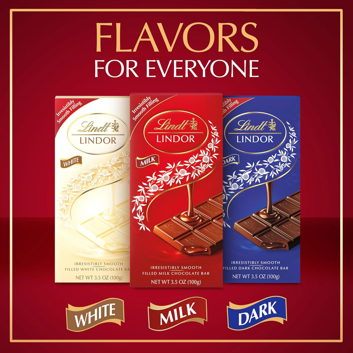 Lindt Lindor Chocolate de Leche, 12 Barras de 100 G