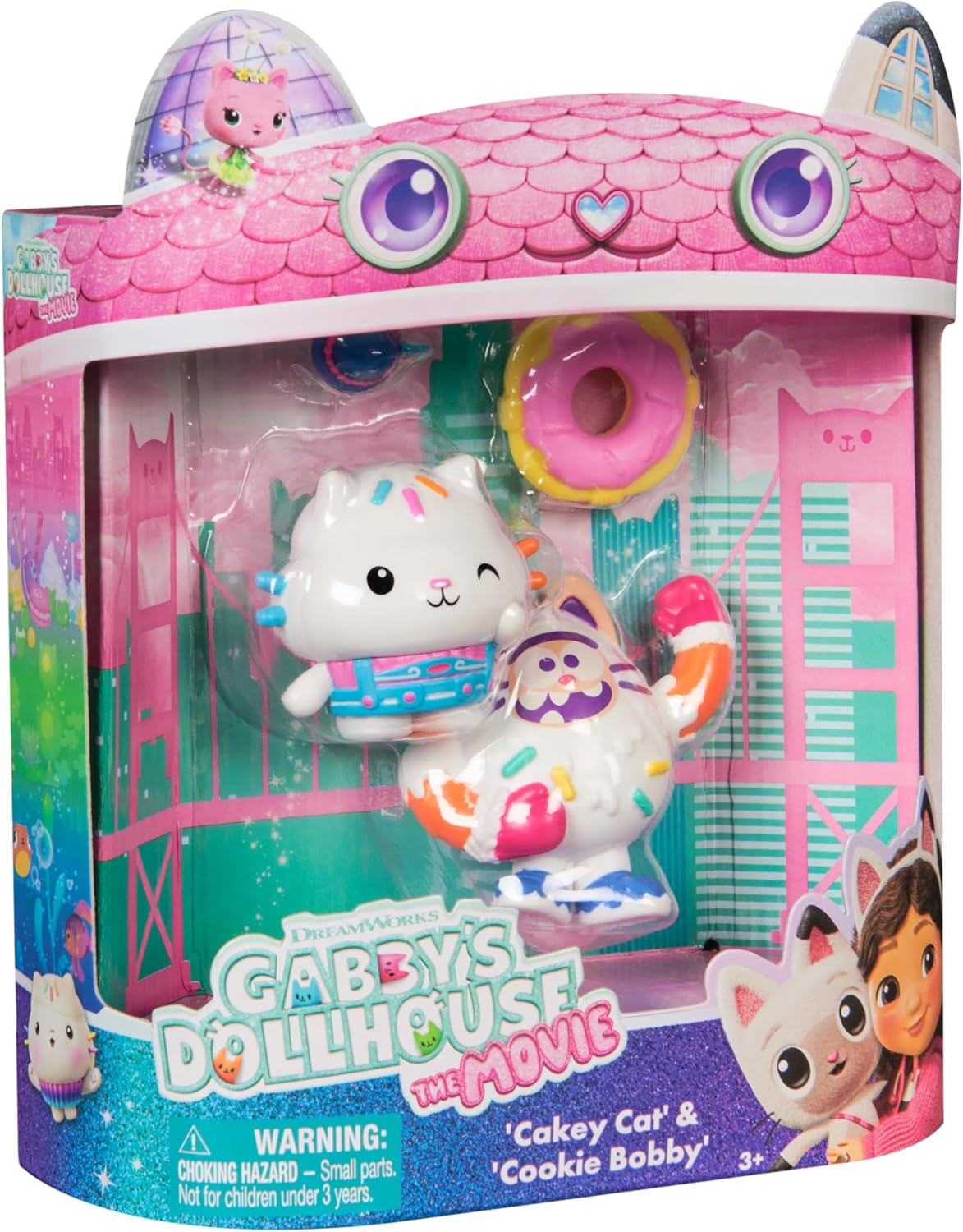 Gabby's Dollhouse: Juego de Figuras de la película Kuchi & Cookie Bobby con 2 Accesorios, para niños a Partir de 3 años