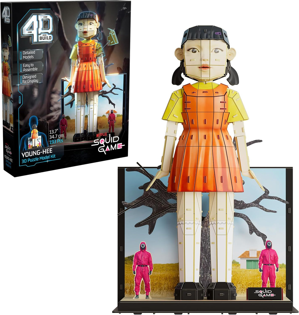 4D Build, Juego de Calamar Young HEE Doll Kit de Modelo 3D, coleccionables de Juego de Calamar y decoración de computadora, Rompecabezas para Adultos, Juguetes de construcción, Rompecabezas 3D para