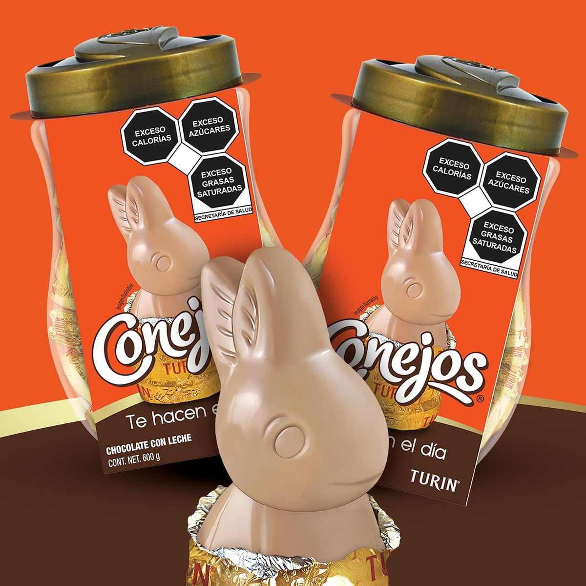 Conejos Turin Chocolates Tubo de 30 piezas, 20g cada pieza. 600g