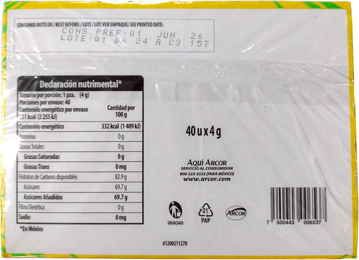 Arcor Mogul Extreme Maracuyá - Chicle globo con relleno ácido en polvo sabor maracuyá y durazno - 40 piezas - 160 g