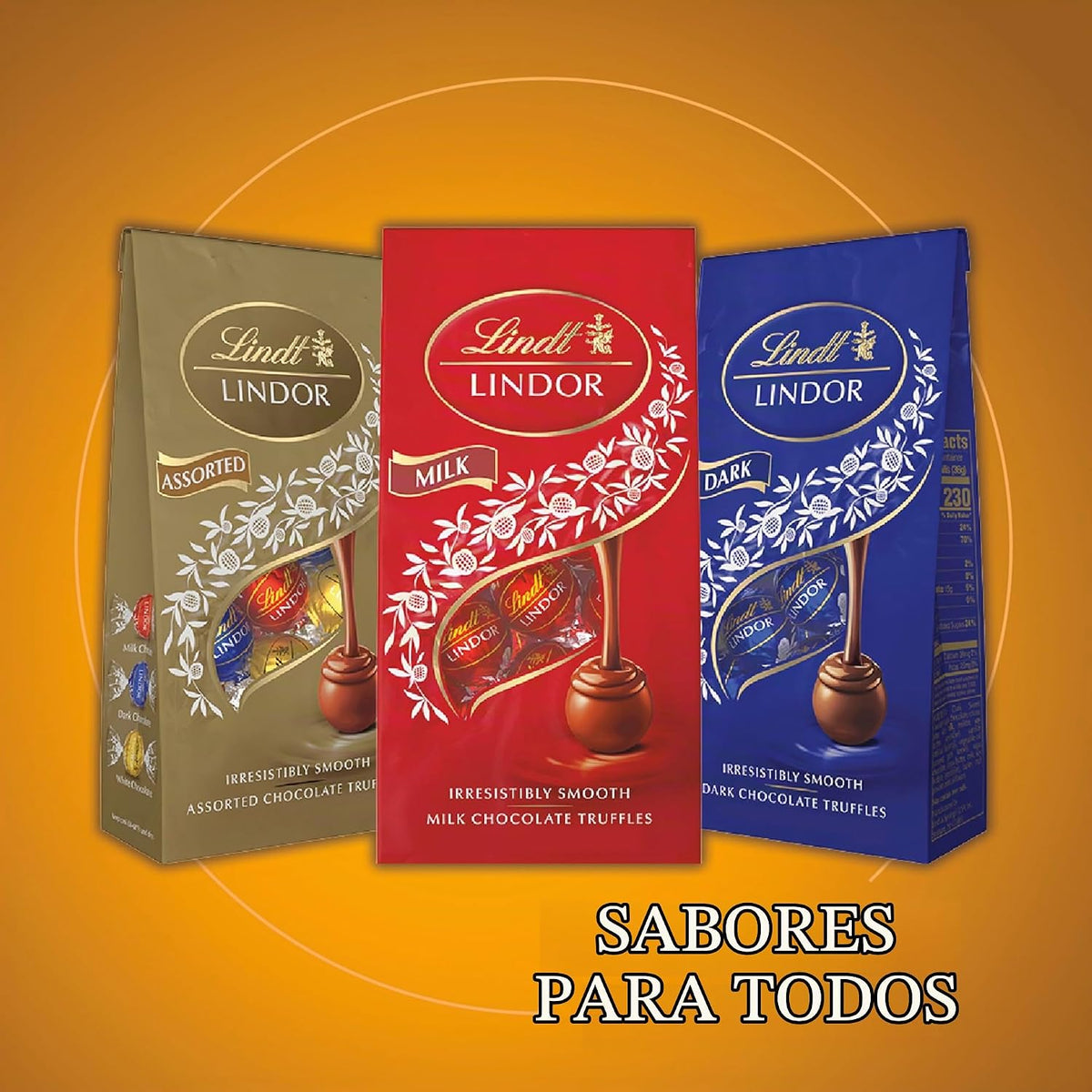 Lindt LINDOR Caramelo trufas de chocolate de leche 60 Cuadro número