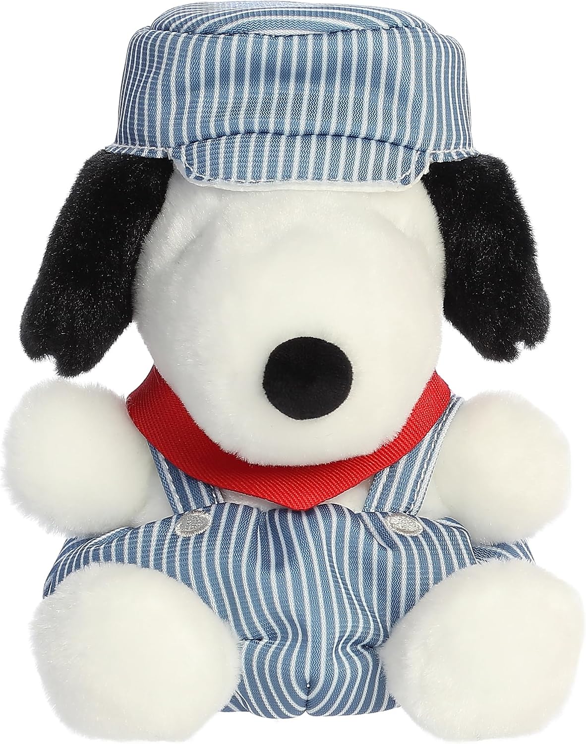 Aurora Adorable Peanuts Palm Pals Ingeniero de trenes Snoopy Peluche – Juguetes con licencia oficial para todos los fans de Snoopy – Regalo nostálgico para adultos y celebraciones de cumpleaños – Azul