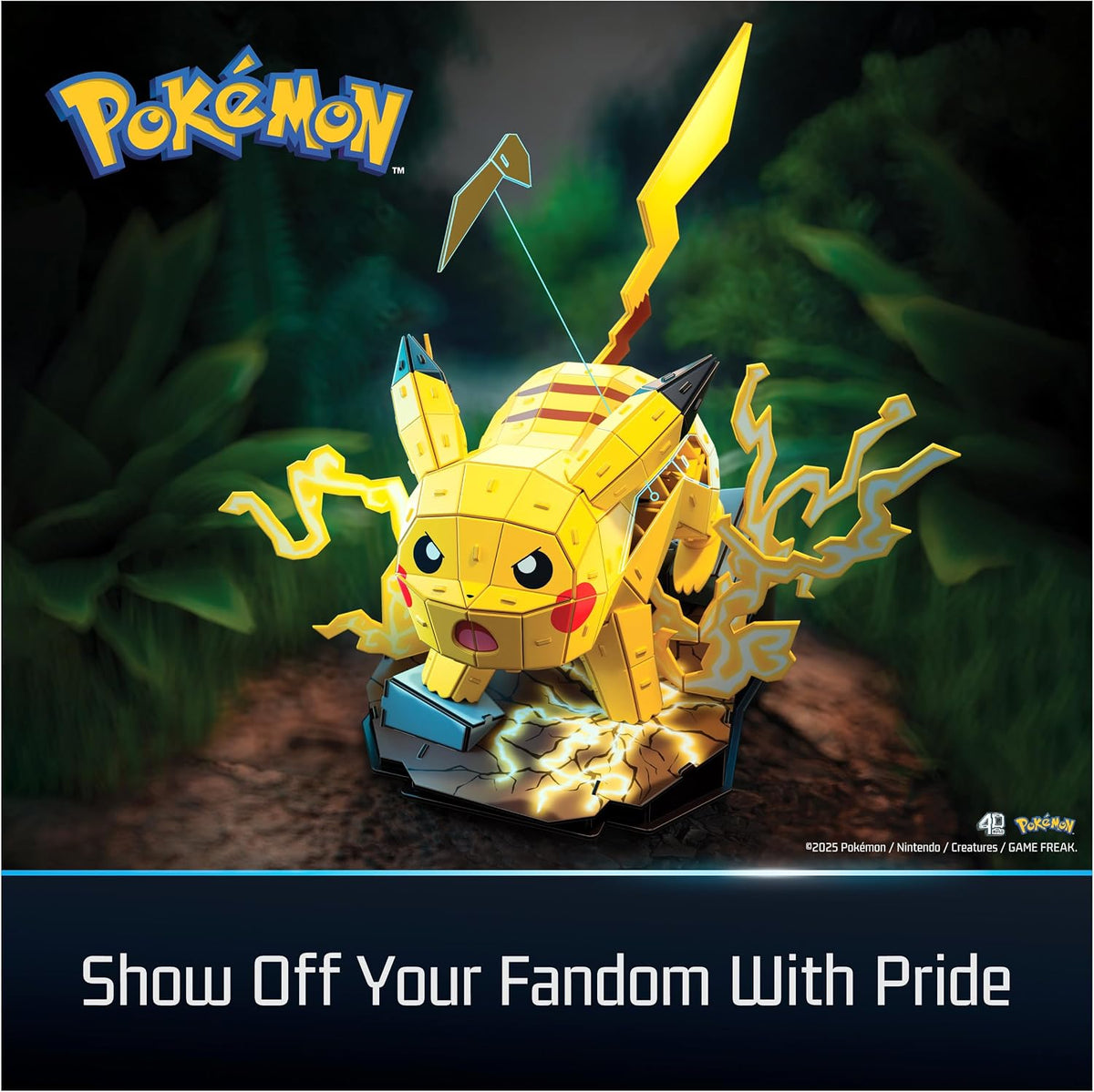 4D Build, Pikachu de Pokémon en 3D, coleccionables de Pokémon, Rompecabezas para Adultos, Juguetes de construcción, Rompecabezas en 3D para Adultos y Adolescentes, 201 Piezas, a Partir de 12 años