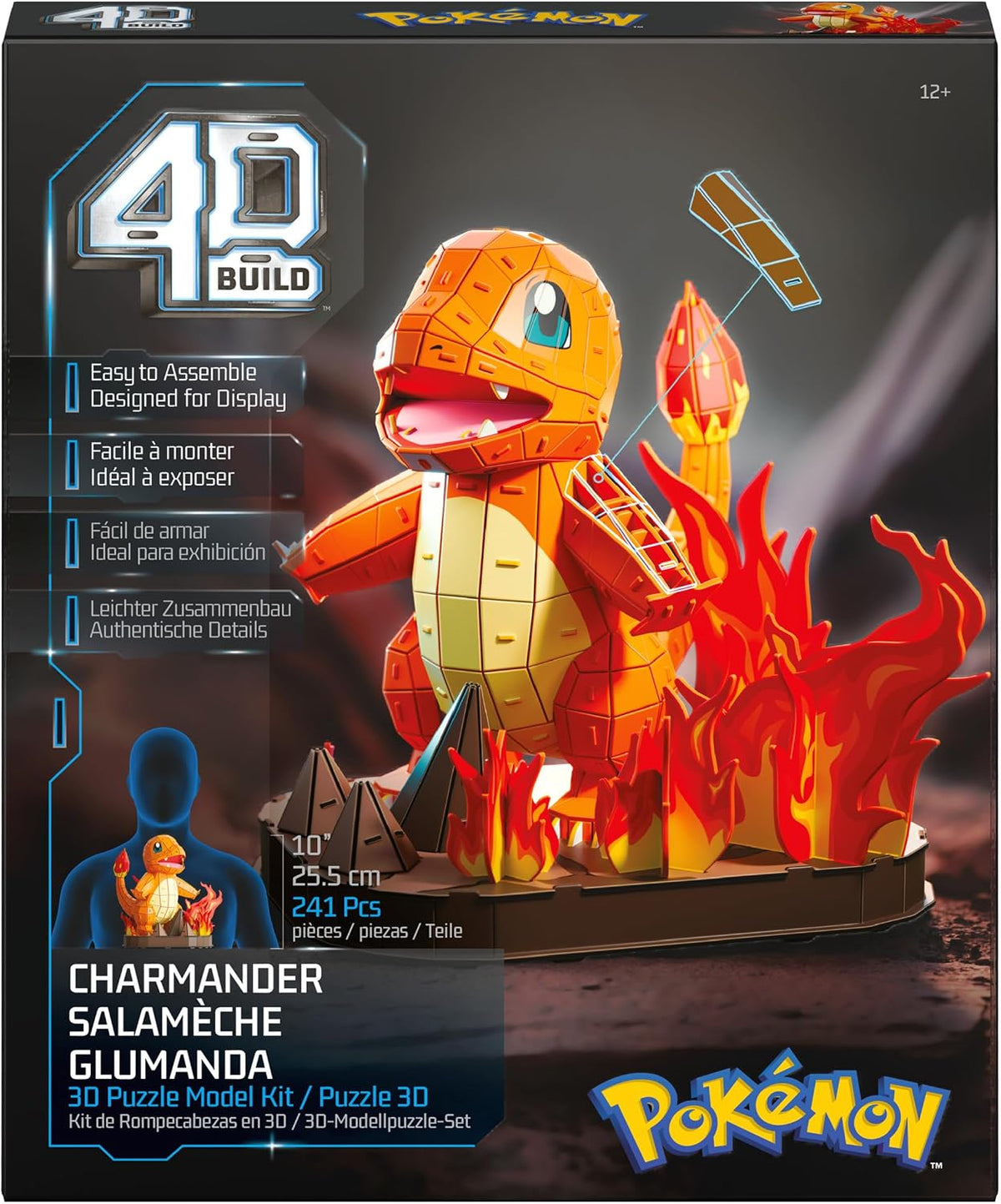 4D Build, Charmander de Pokémon en 3D, coleccionables de Pokémon, Rompecabezas para Adultos, Juguetes de construcción, Rompecabezas en 3D para Adultos y Adolescentes, 241 Piezas, a Partir de 12 años