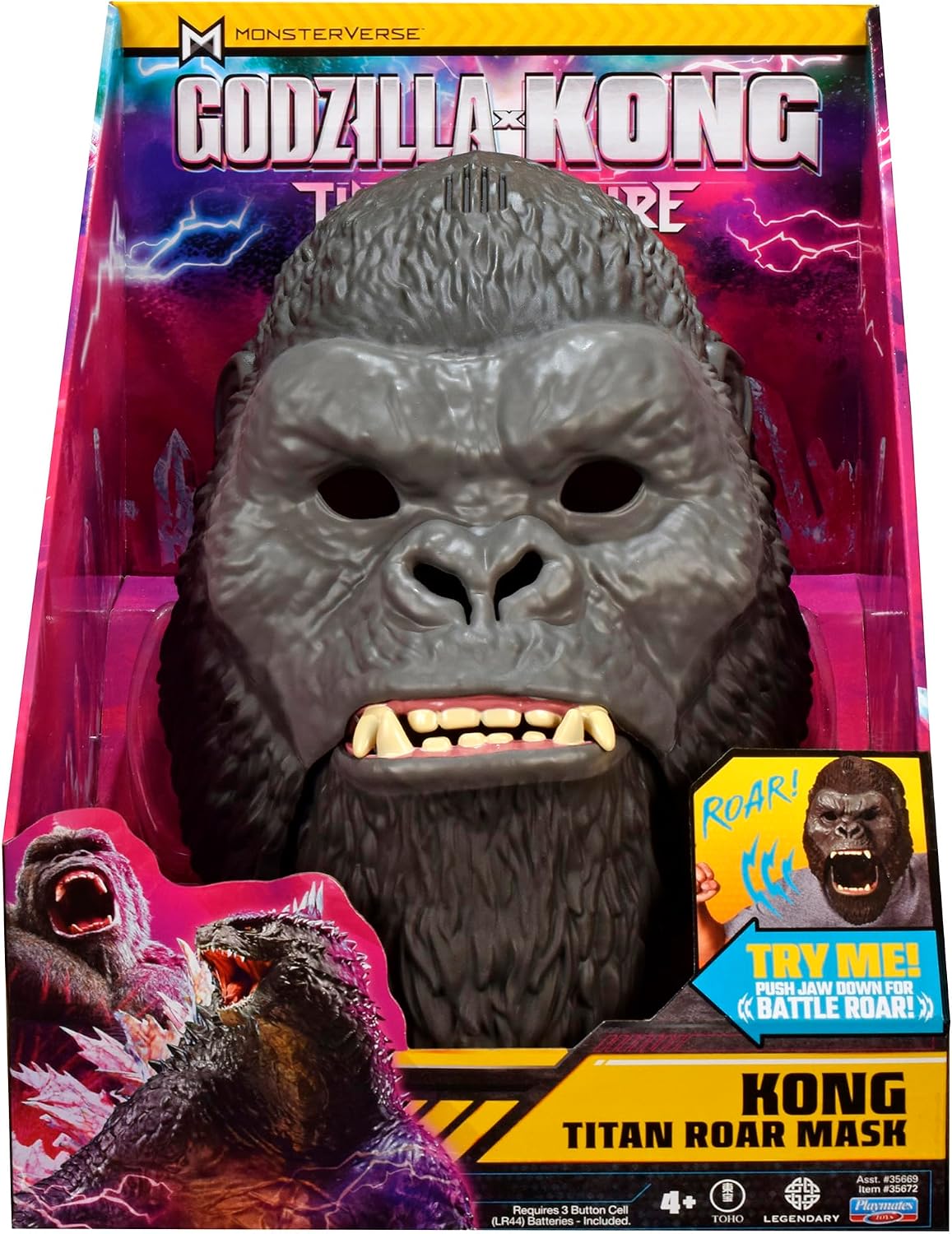 Playmates - King Kong, Máscara Articulada, Godzilla x Kong, 27.9 cm (11")