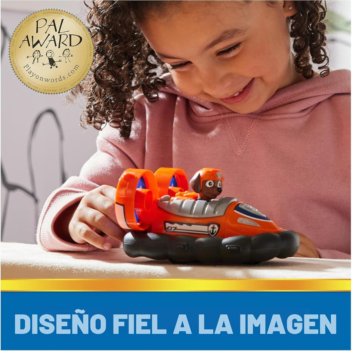 Paw Patrol, Zuma'S Hovercraft, vehículo de Juguete con Figura de acción Coleccionable, Juguetes para niños de Mente sostenible para niños y niñas a Partir de 3 años