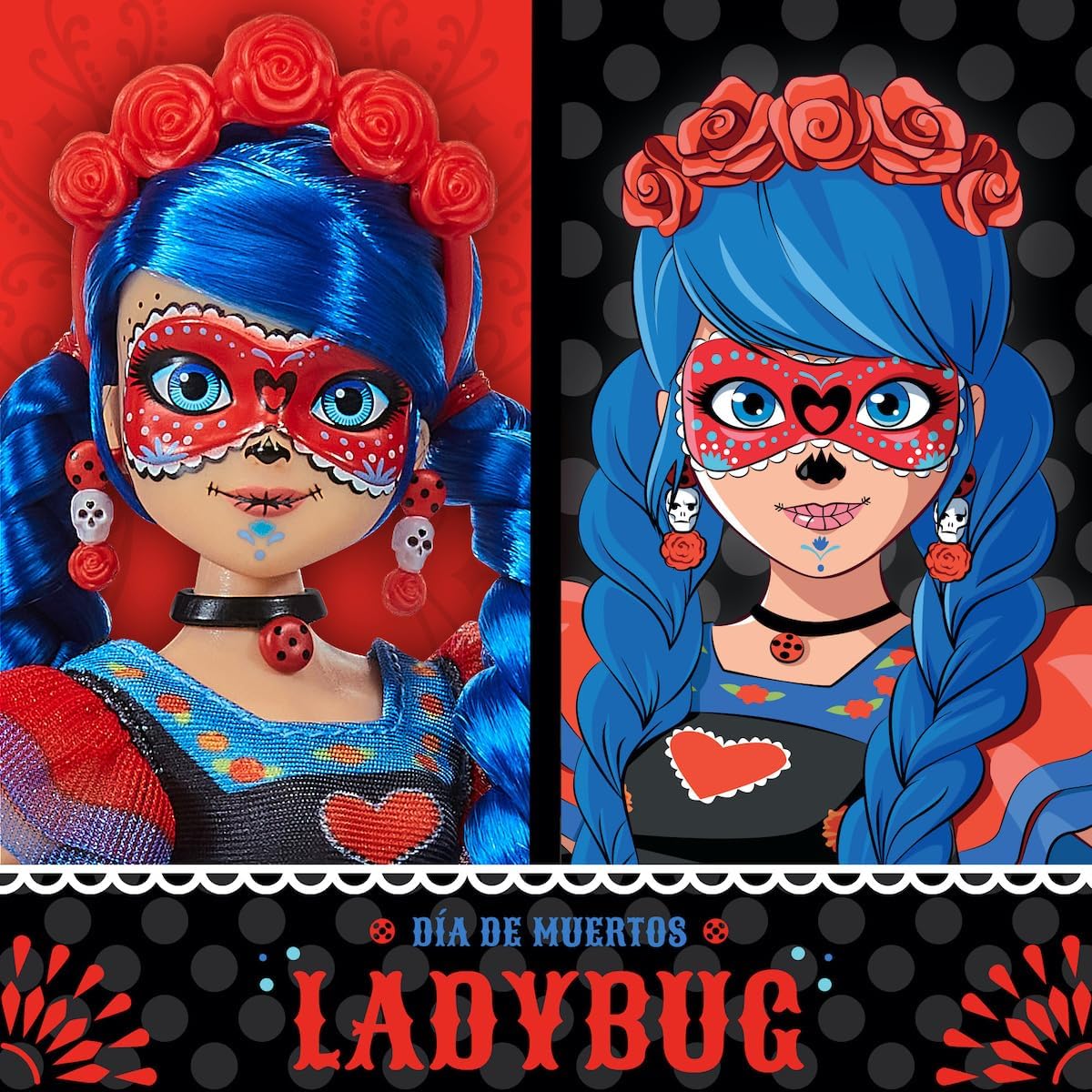 Miraculous - Ladybug Catrina - Muñeca de Moda Coleccionable de 10.5 Pulgadas con Accesorios - Inspirada en Día de Muertos - Ideal para Regalo y Colección