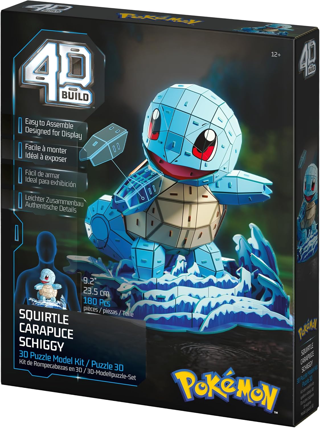4D Build, Squirtle de Pokémon en 3D, coleccionables de Pokémon, Rompecabezas para Adultos, Juguetes de construcción, Rompecabezas en 3D para Adultos y Adolescentes, 180 Piezas, a Partir de 12 años