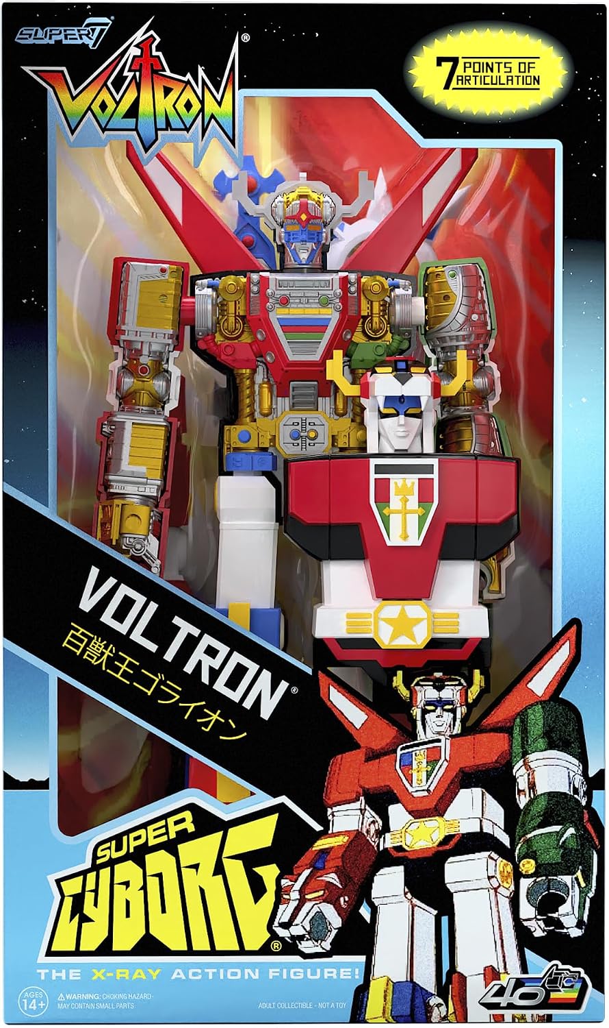 Super7 Super Cyborg Voltron - Figura de acción Voltron de 11 Pulgadas con Accesorios clásicos de Dibujos Animados coleccionables y Juguetes Retro