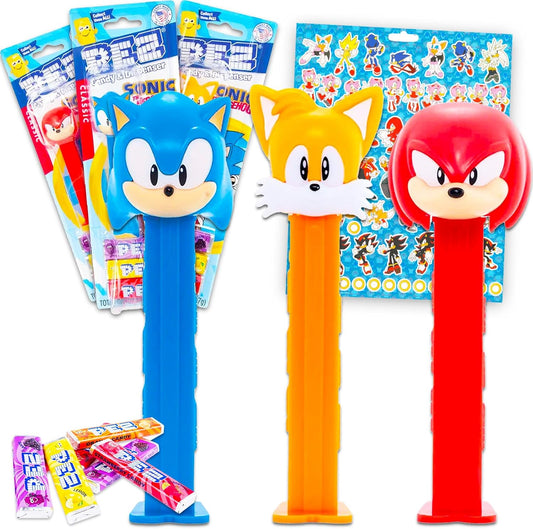 Sonic The Hedgehog Dispensadores Pez (Paquete De 4): Incluye 3 Dispensadores De Dulces Con Sonic, Tails, Knuckles, Un Repuesto Y Más | Dispensador De Dulces Pez Y Repuestos