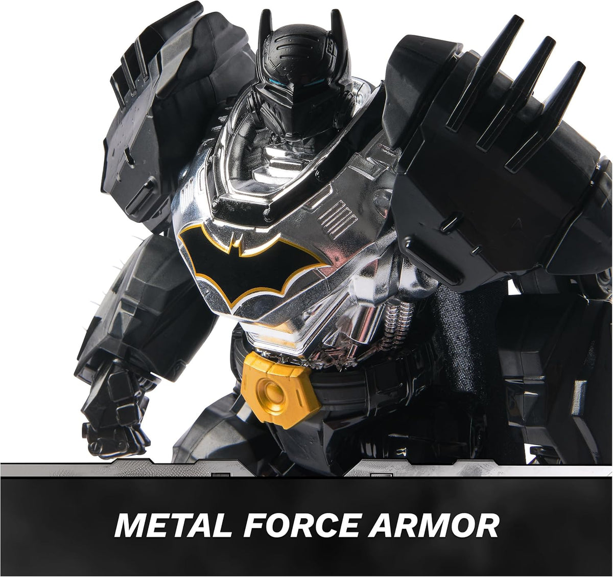DC Comics, Figura de acción de Batman de la colección Metal Force, Coleccionable de superhéroe de Gran tamaño de 30 cm, Juguetes para niños y niñas a Partir de 4 años