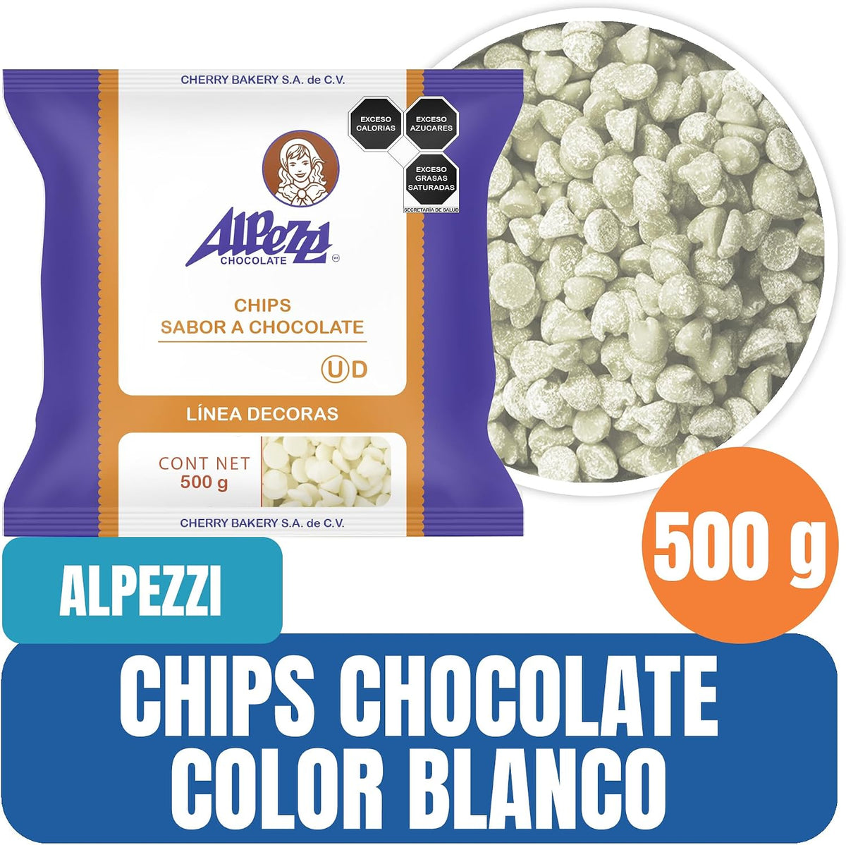 Alpezzi Chocolate Chips Chocolate Alpezzi 500 Grs (Blanco)