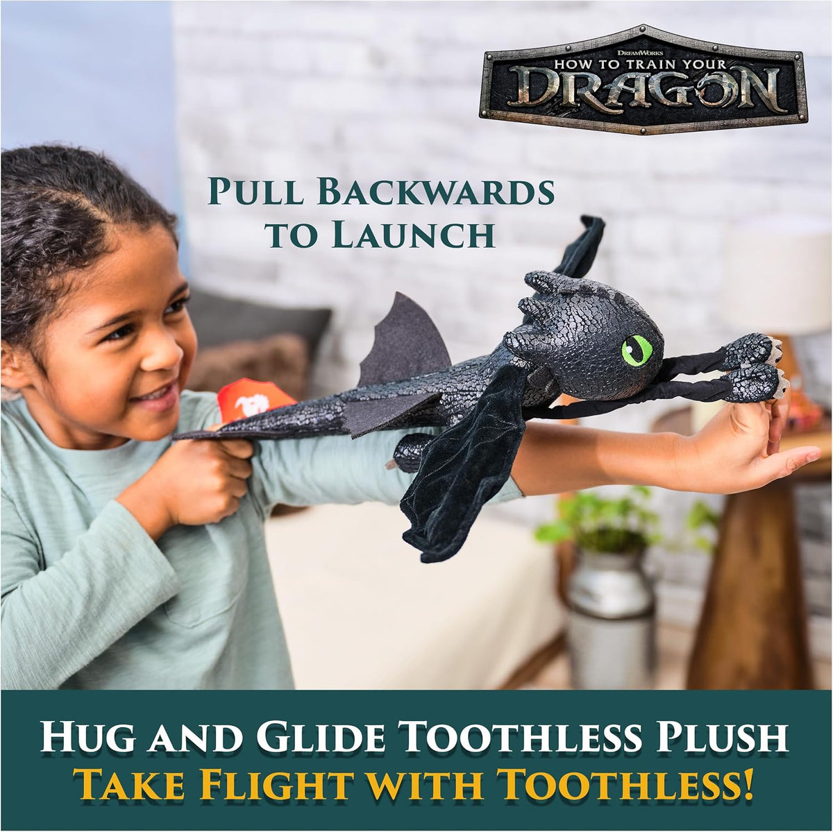 DreamWorks, Dragons, How to Train Your Dragon, Peluche Toothless: Abraza y planea, dragón de Peluche de 30,5 cm, Juguetes para niños a Partir de 4 años
