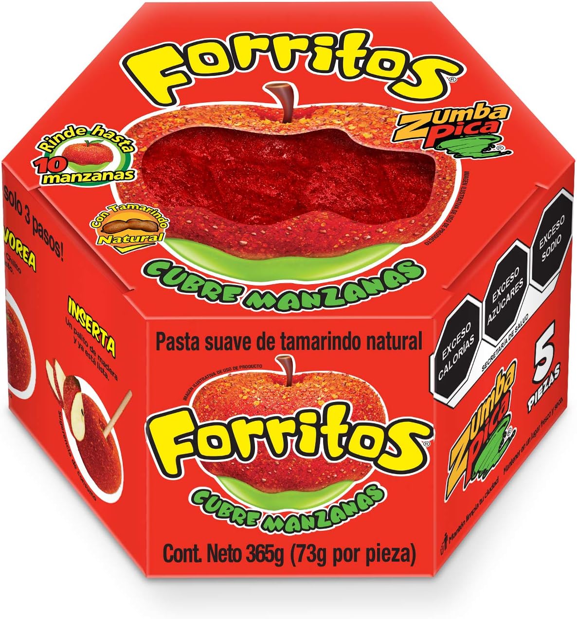 Zumba Pica Paquete de Forritos Cubre Manzana (Chamoy y Tamarindo) (Paquete de 2)