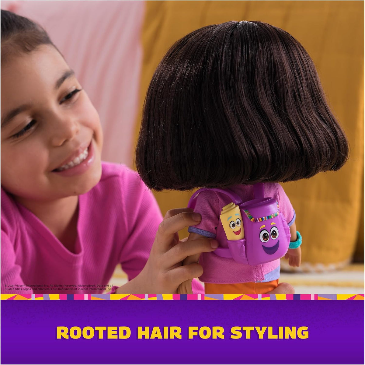 Dora, Muñeca Dora Canta y explora con música, Efectos de Sonido, Frases bilingües y Ropa y Accesorios para la muñeca, Juguetes para niños y niñas a Partir de 3 años