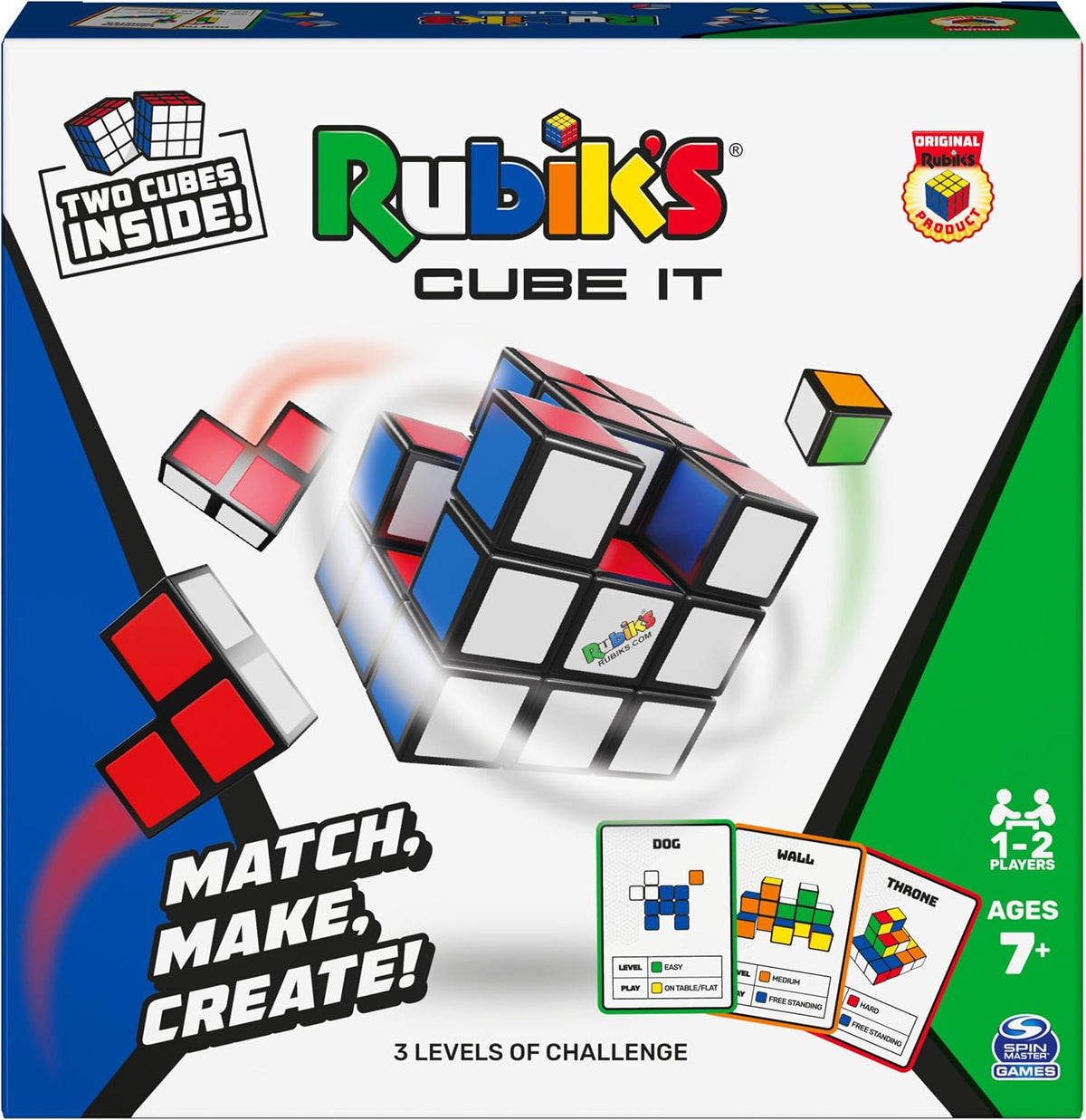 Rubik's Cube It Rompecabezas en Forma de Cubo 3D para 2 Jugadores Juego de Mesa de secuencias para aliviar el estrés para Jugar en casa o de Viaje un Regalo idóneo para niños y Adultos a Partir de 7