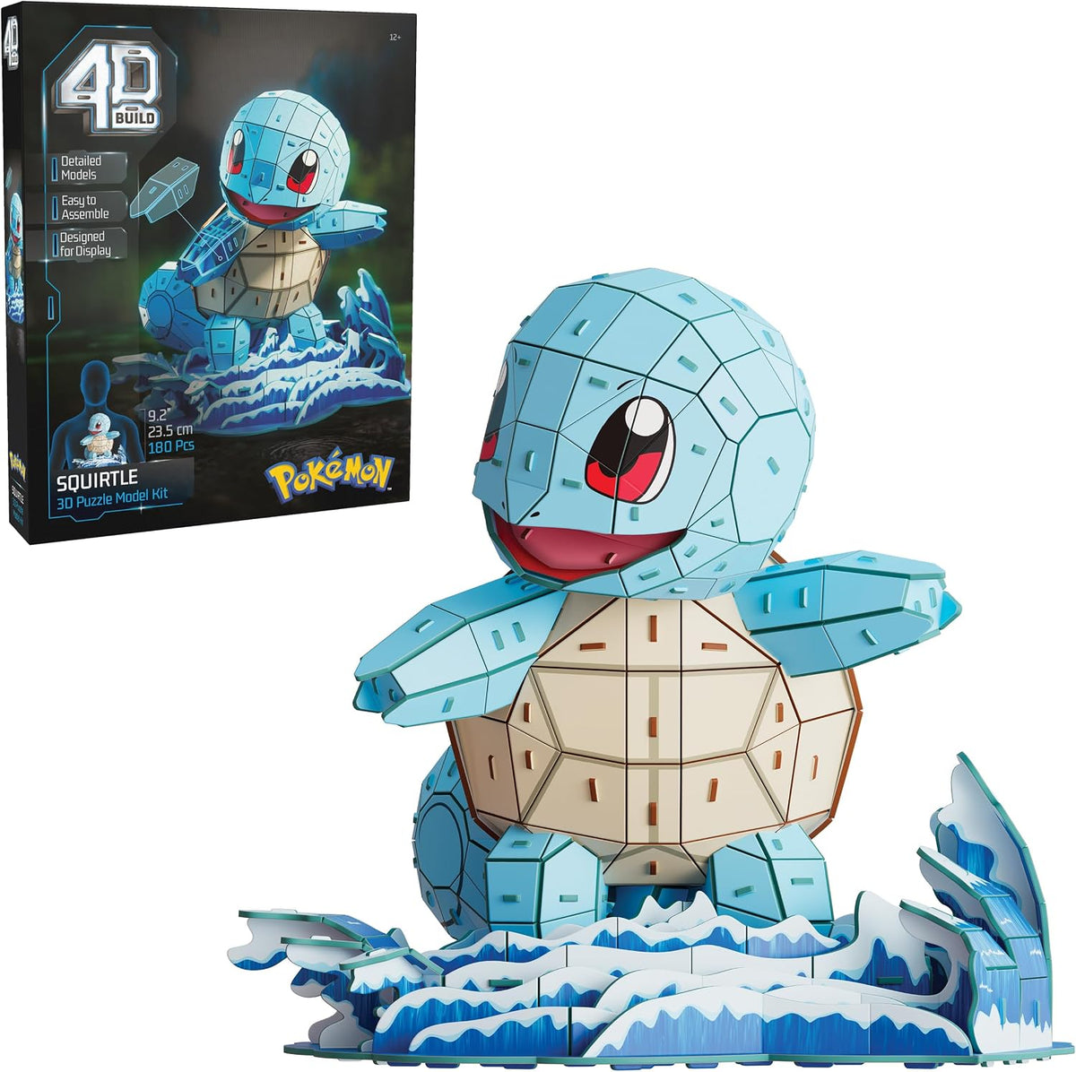 4D Build, Squirtle de Pokémon en 3D, coleccionables de Pokémon, Rompecabezas para Adultos, Juguetes de construcción, Rompecabezas en 3D para Adultos y Adolescentes, 180 Piezas, a Partir de 12 años