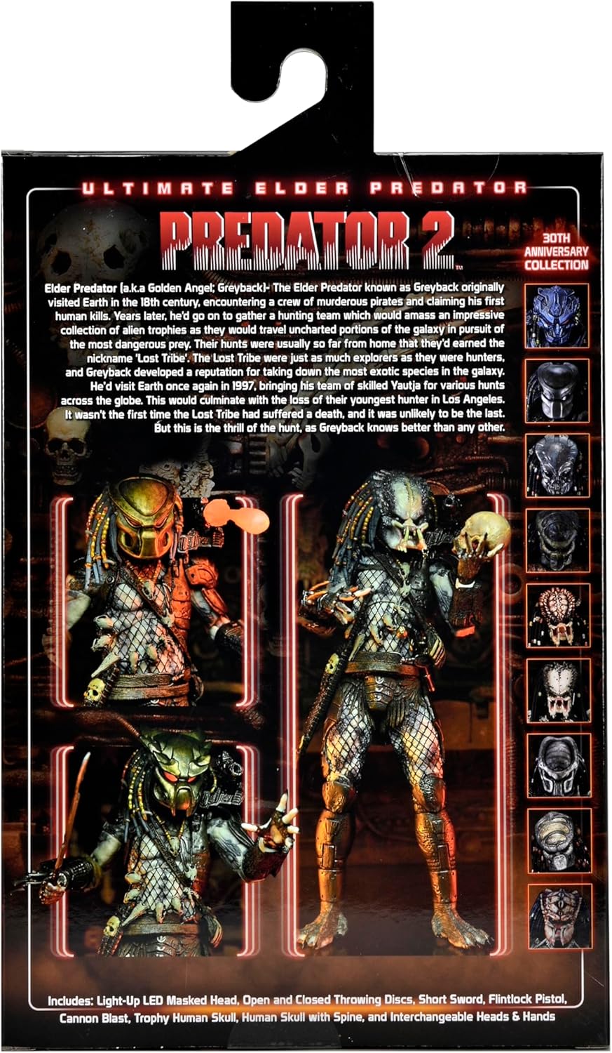 NECA - Predator 2 - Figura de acción de Elder Predator Ultimate de 7 Pulgadas