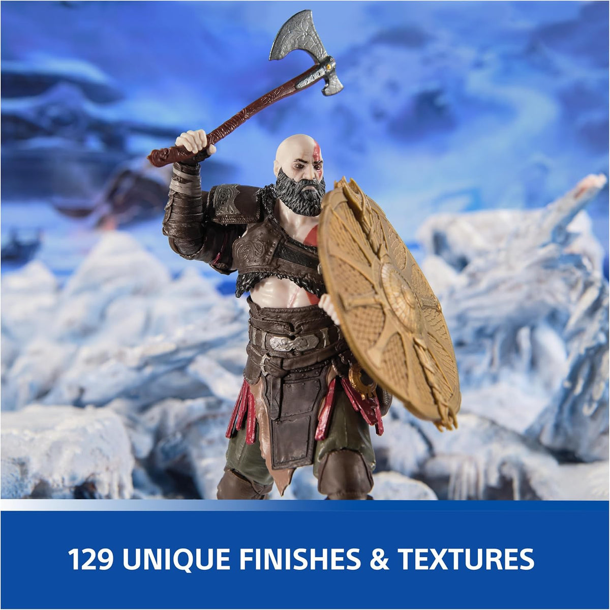PlayStation God of War Ragnarök, Figura de Acción de Kratos de 15 Cm con 5 Accesorios, The Shapes Collection, Para Fans y Coleccionistas de la PS5 a Partir de 17 Años