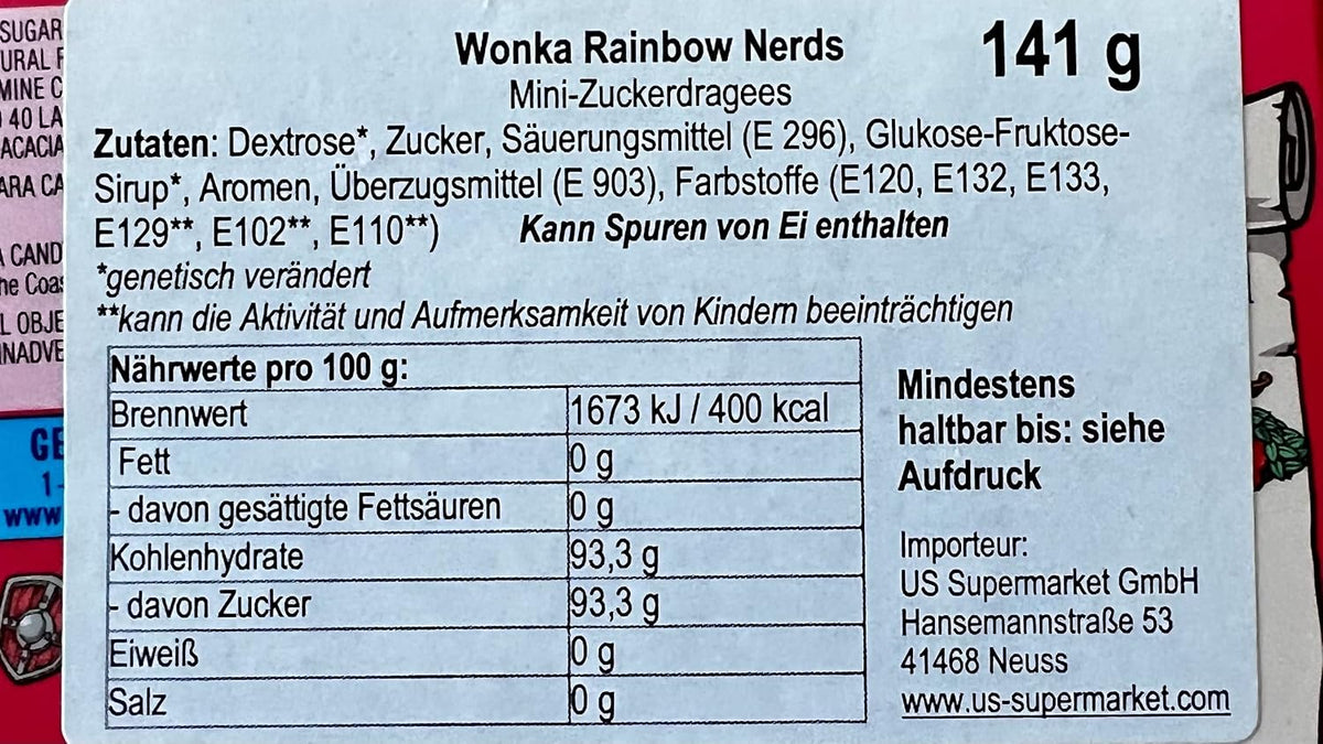 Nerds Wonka Rainbow Nerds Candy 5 onzas