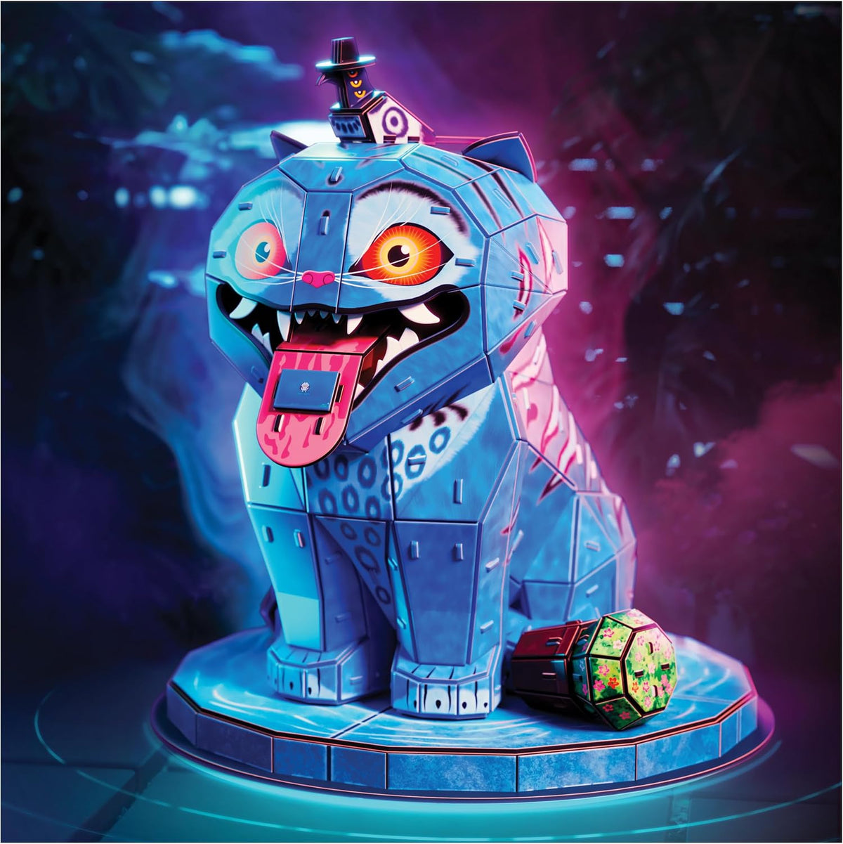 4D Build, Rompecabezas 3D KPOP Demon Hunters Derpy Tiger y Sussie Bird, Kit Coleccionable con Lengua y Maceta Removibles, Decoración de Escritorio, 168 Piezas, 12+ Años
