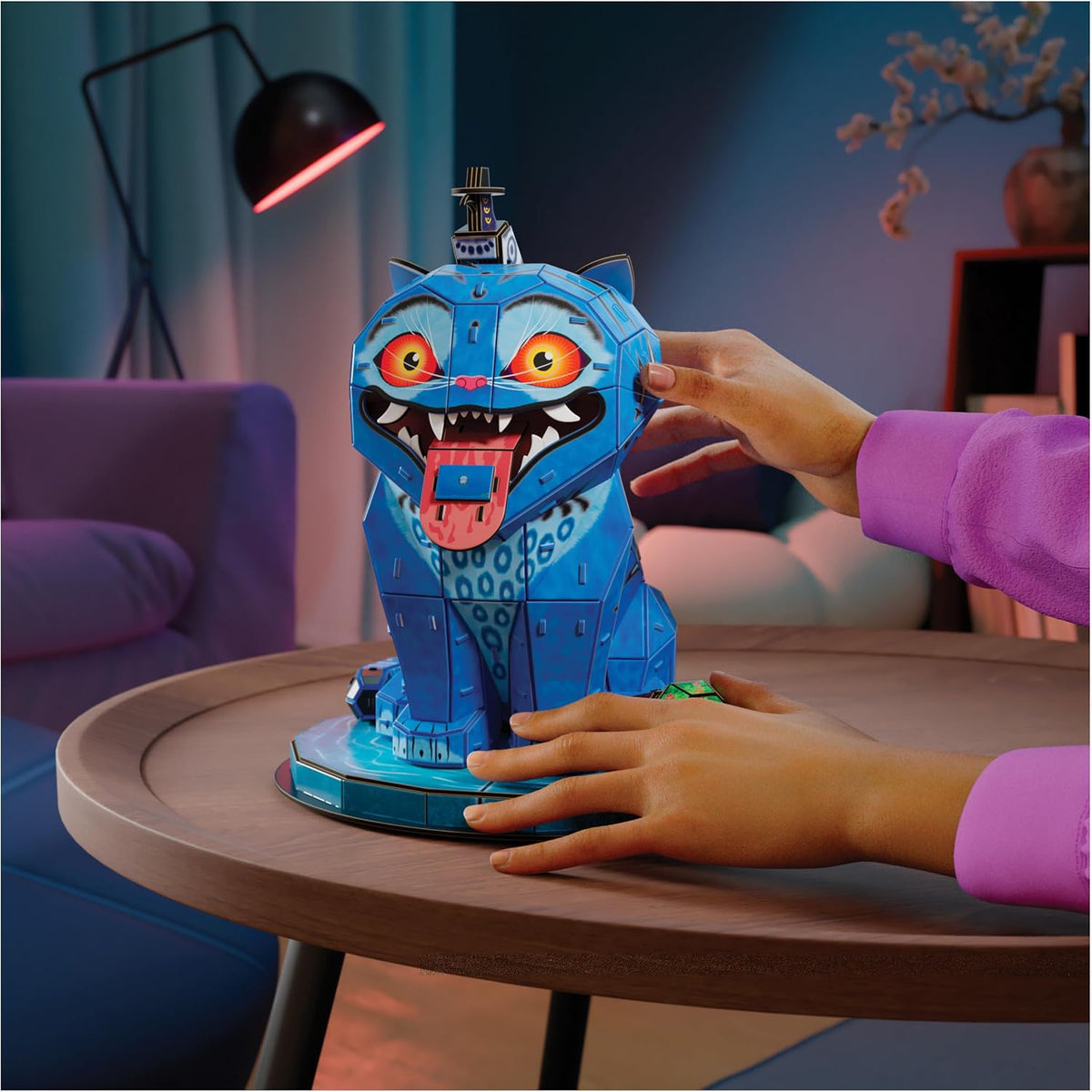 4D Build, Rompecabezas 3D KPOP Demon Hunters Derpy Tiger y Sussie Bird, Kit Coleccionable con Lengua y Maceta Removibles, Decoración de Escritorio, 168 Piezas, 12+ Años