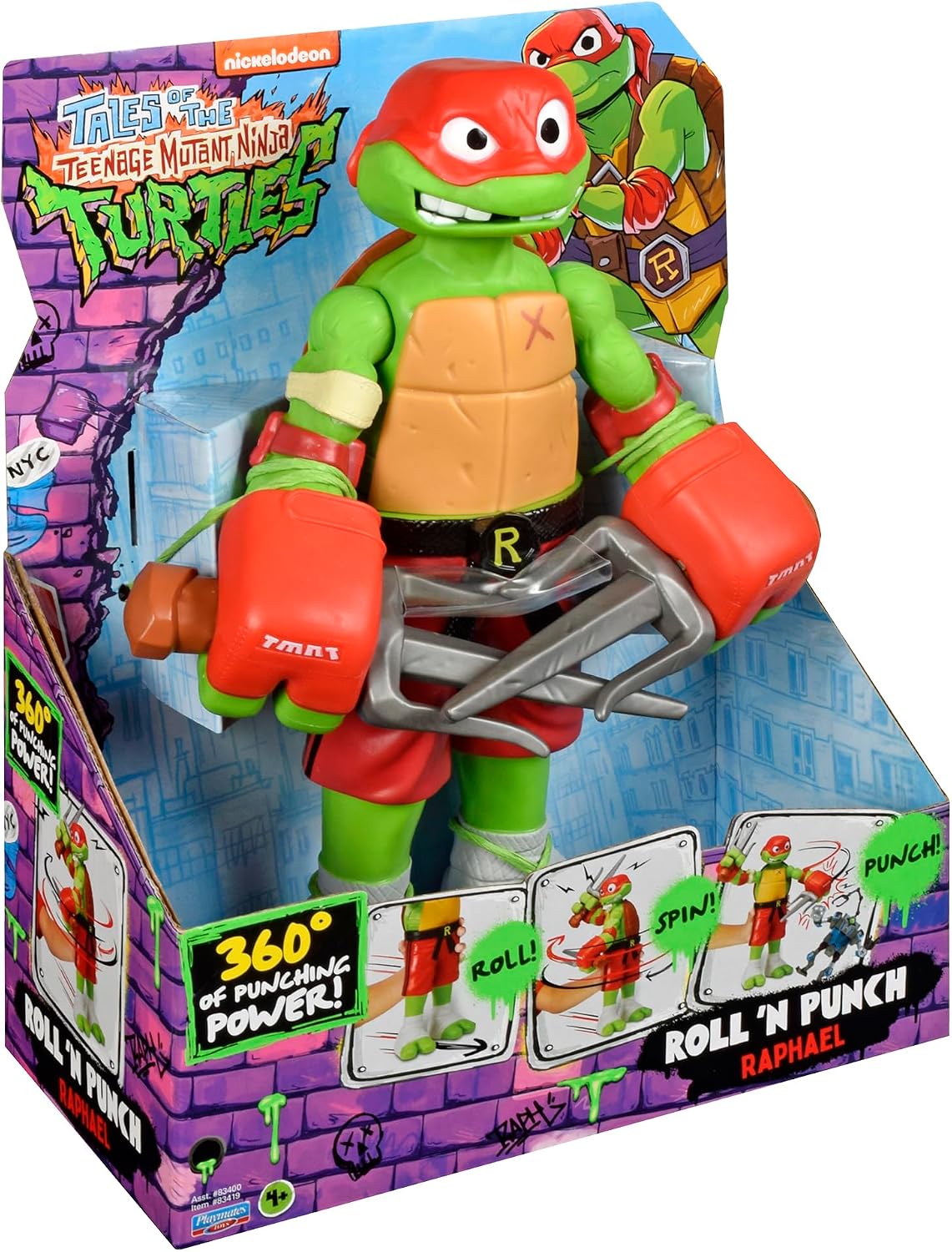 Tales of Teenage Mutant Ninja Turtles: Giant Roll N Punch Raphael Figura de Playmates Toys
