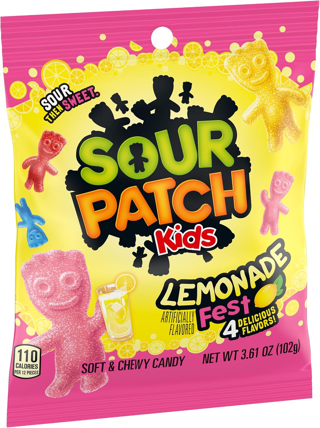 Sour Patch Kids Lemonade Fest Soft & Chewy Candy, 3.61 OZ Bag