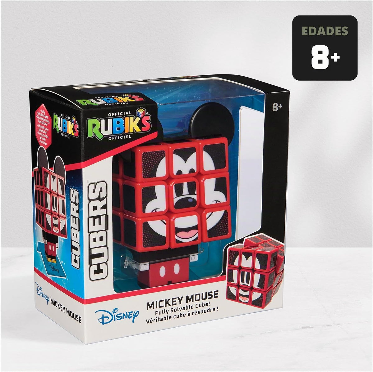 Spin Master Cubo de Rubik's Mickey Mouse Disney Cuber, Juguete Relajante Coleccionable de Disney, 3x3, Plástico, Twisty, 1 Count, A Partir de 8 Años
