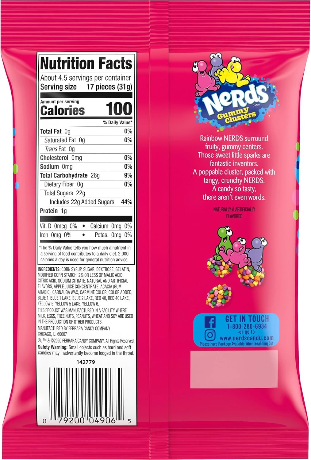 Dulces Nerds Gummy Clusters 142 Gr Gomitas