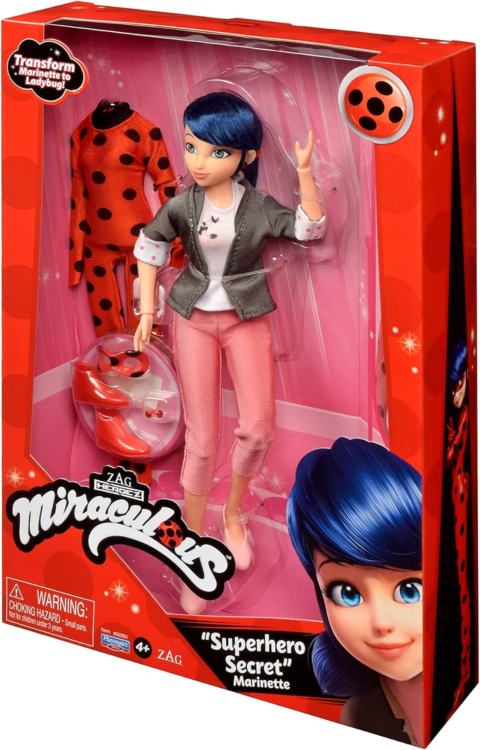 BANDAI - Miraculous Ladybug - Muñeca de 26 cm con dos trajes - Ladybug - P50355