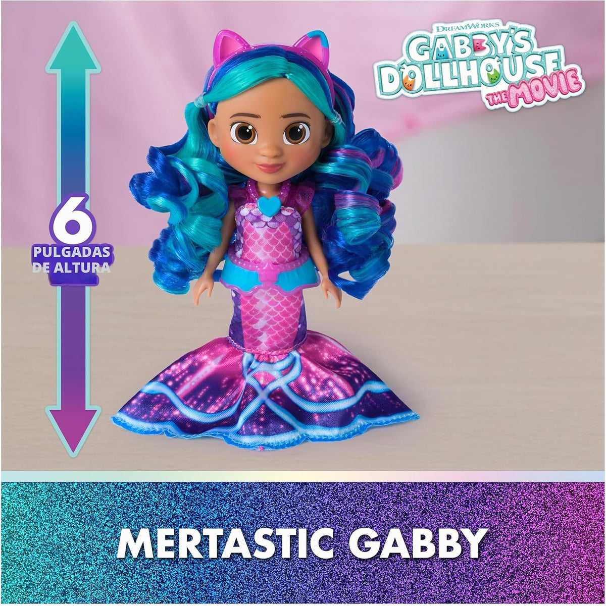 Gabby’s Dollhouse: The Movie, muñeca Gabby Sirena, Accesorios y Ropa temática de Sirena, Juguetes para niños y niñas a Partir de 3 años