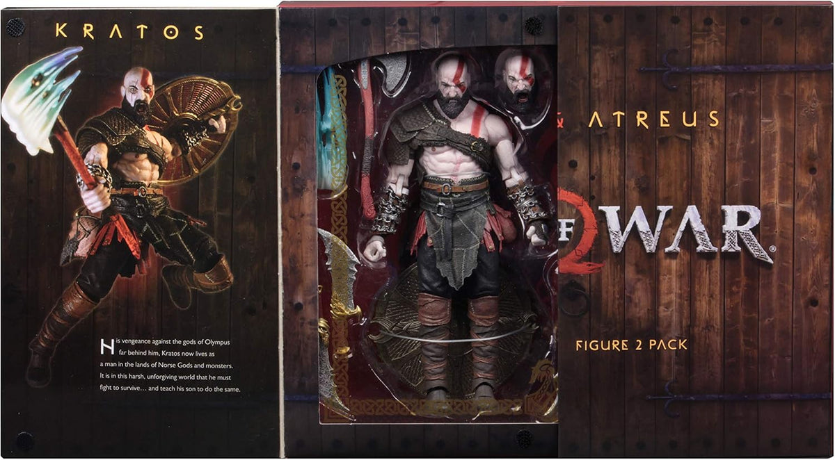 Neca God of War Action Figure Ultimate Kratos and Atreus, 7", 2 Pack Special Edition