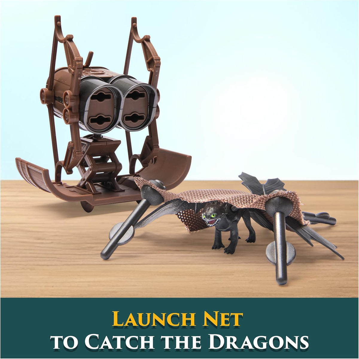 DreamWorks Dragons, How to Train Your Dragon, Set de Trampa para Dragones con 5 Dragones y Lanzador de boleadoras con Red de HIPO, Juguetes para niños y niñas a Partir de 4 años