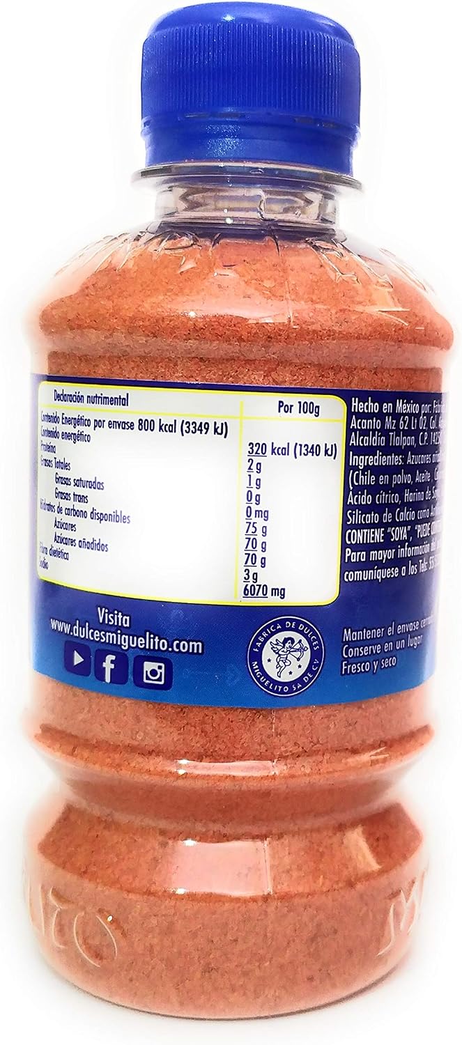 Miguelito Botellin en Polvo, Azúcar, salada, enchilada, acidulada - 250 gr, 2 frascos