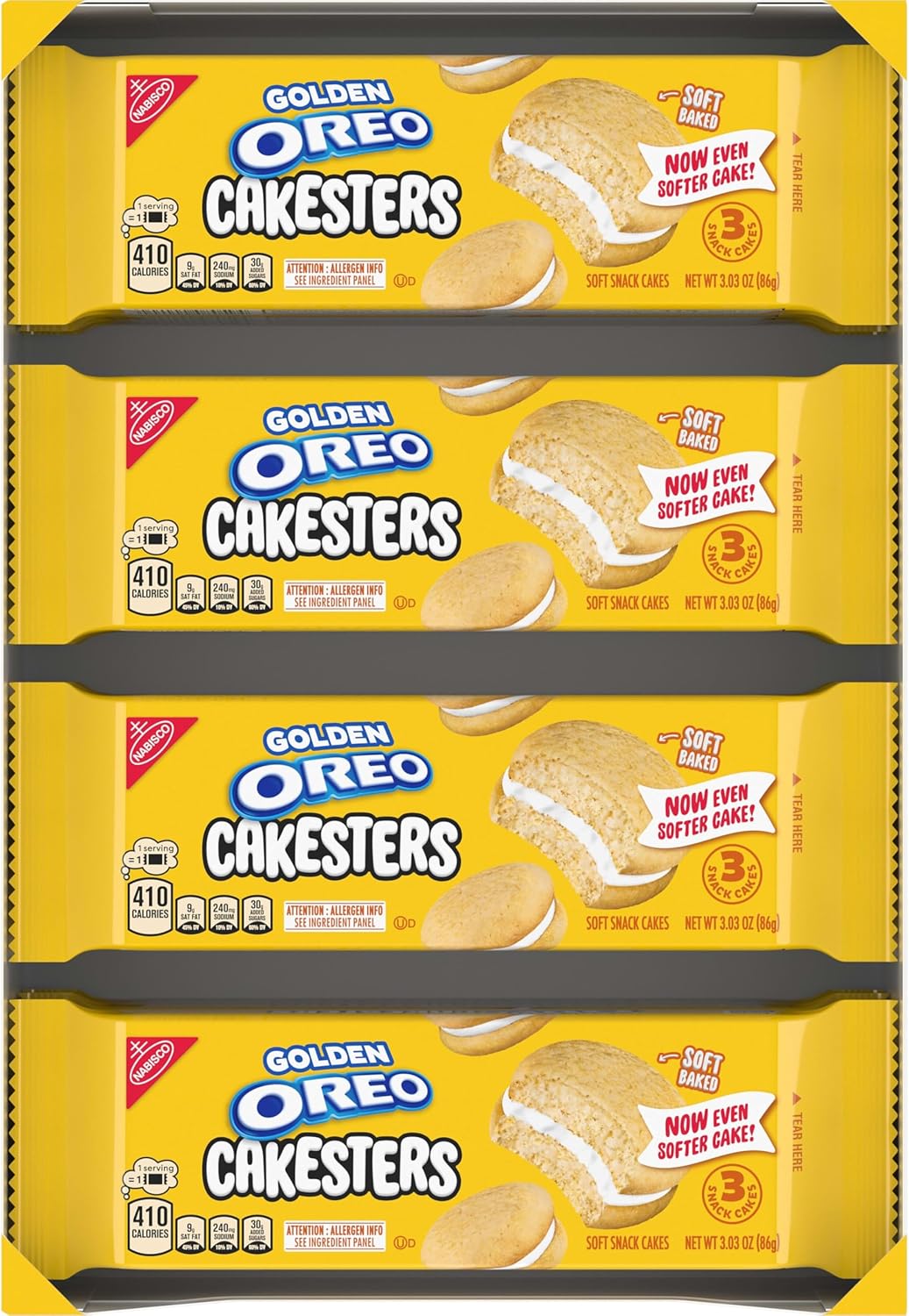 Oreo Pastelitos Suaves Golden Cakesters, 8 Paquetes De 85 G