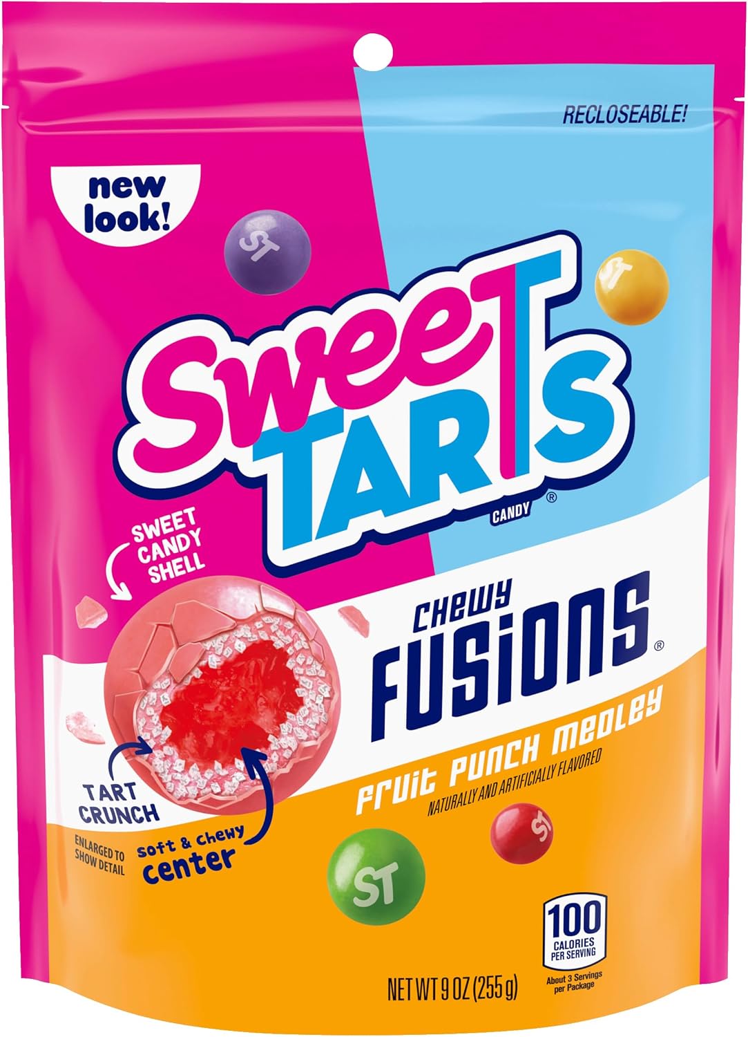 SweeTarts Chewy Fusions, Fruit Punch Medley, 9 onzas