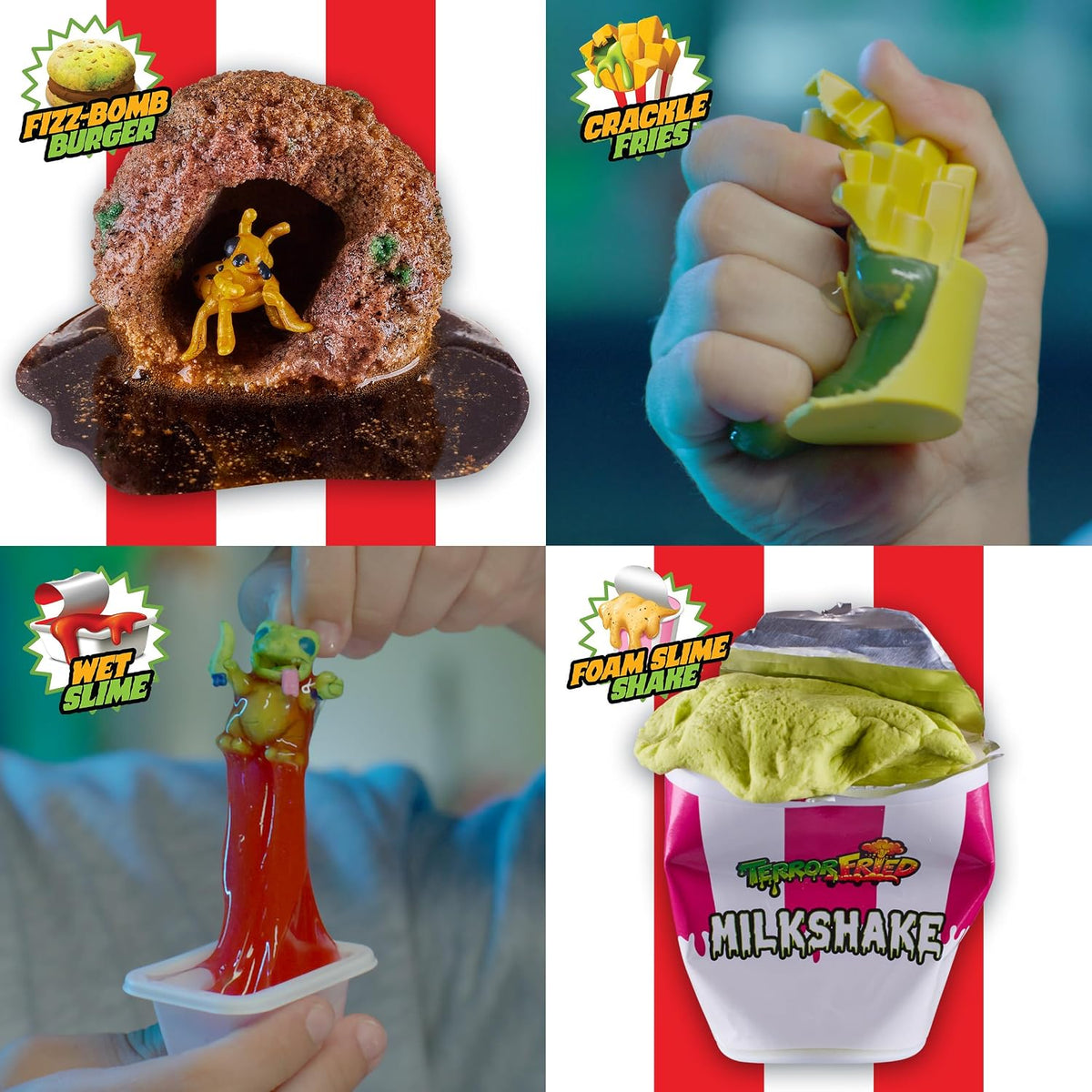 Terror Fried Cubeta 8 Pack Barf Bucket Coleccionable Set de Juego Terrorífico para Niños Original de Bandai