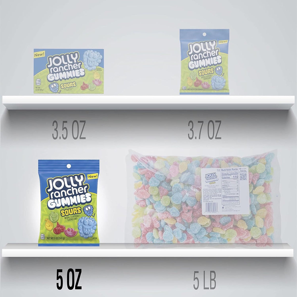 Jolly Rancher Gummies Saborizantes de fruta agria, 5 onzas