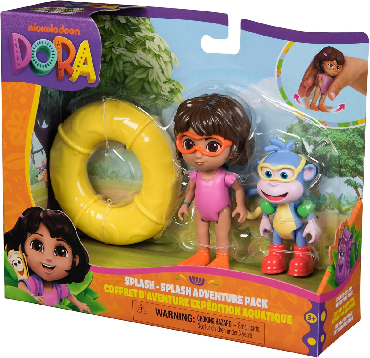 Dora, Set de Aventuras Date un chapuzón, con Accesorios y Figuras de Dora y Botas, Juguetes para niños y niñas a Partir de 3 años