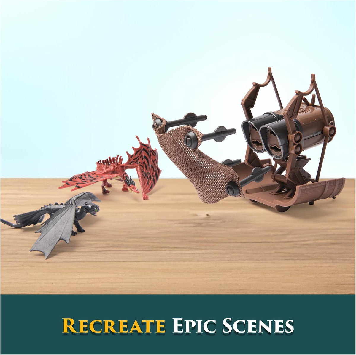 DreamWorks Dragons, How to Train Your Dragon, Set de Trampa para Dragones con 5 Dragones y Lanzador de boleadoras con Red de HIPO, Juguetes para niños y niñas a Partir de 4 años