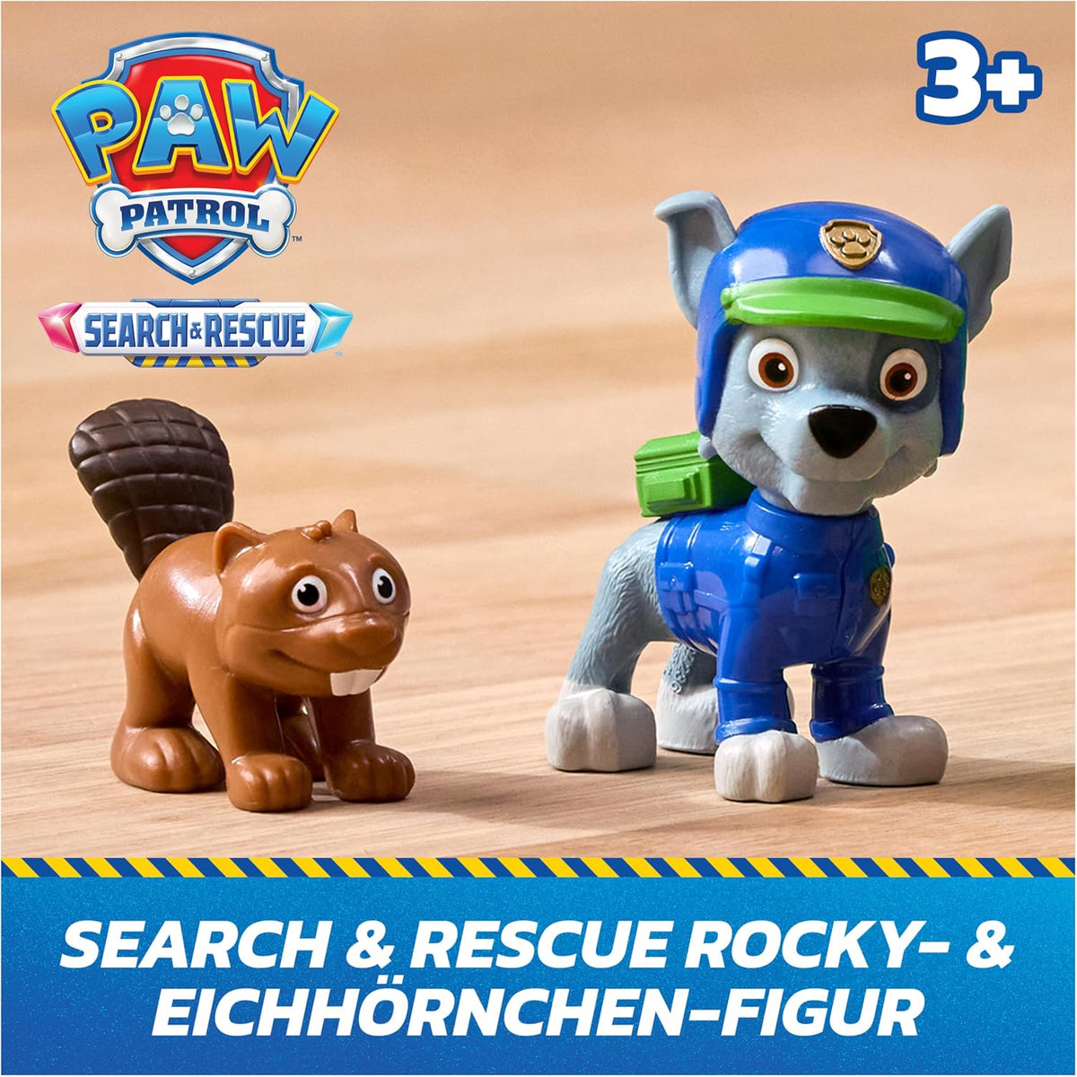 Paw Patrol: Search & Rescue, vehículo de Reciclaje y Rescate de Rocky con 2 Figuras, vehículo de Juguete con función de propulsión, Juguetes para niños y niñas a Partir de 3 años