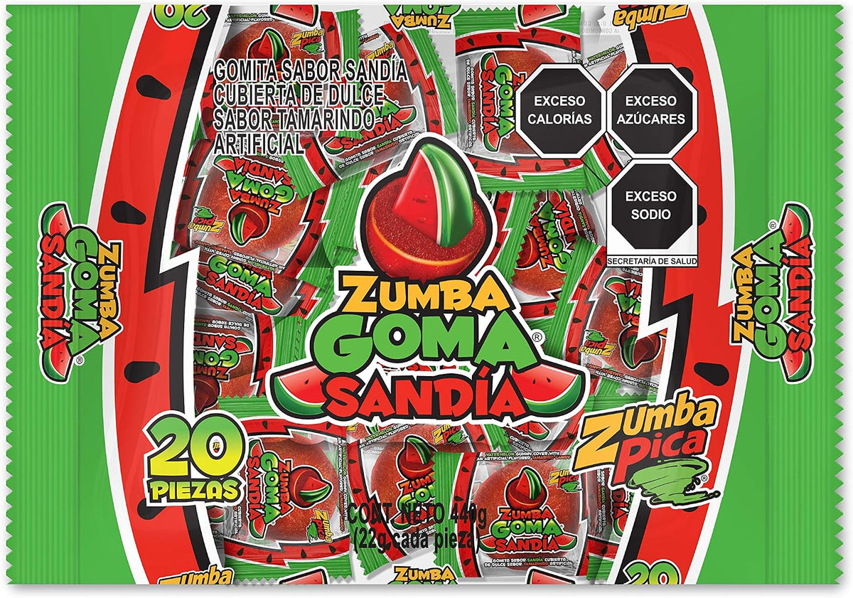 Zumba Goma | Bolsa con 20 Piezas | ZumbaPica (Sandía)