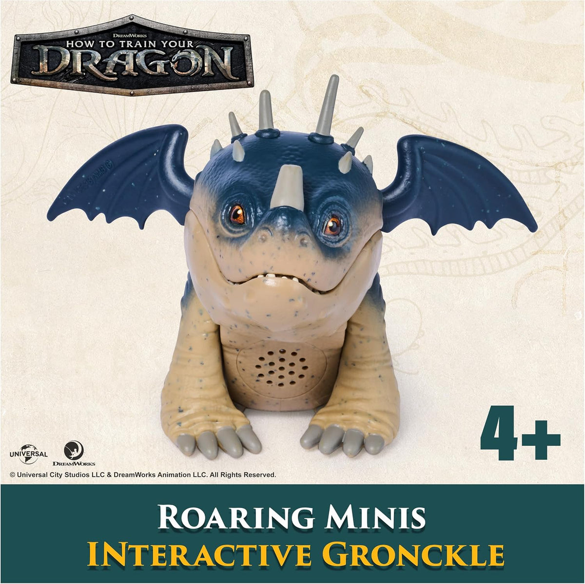 DreamWorks Dragons, como Entrenar a tu Dragón, Roaring Minis, Albóndiga, Juguete de dragón Interactivo con 25 Sonidos, Juguetes para niños y niñas a Partir de 4 años