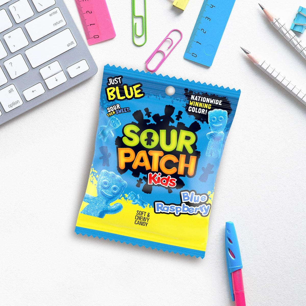 The Hampton Candy Company Sour Kids Blue Raspberry, bolsas de 3,6 onzas (paquete de 1) 3,6 onzas (paquete de 1)