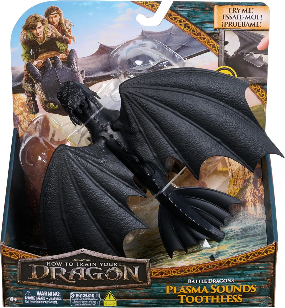 DreamWorks Dragons, How to Train Your Dragon, Dragones de Batalla, Furia Nocturna con Sonidos de Plasma, Figura de acción de 33 cm, Juguetes para niños y niñas a Partir de 4 años.